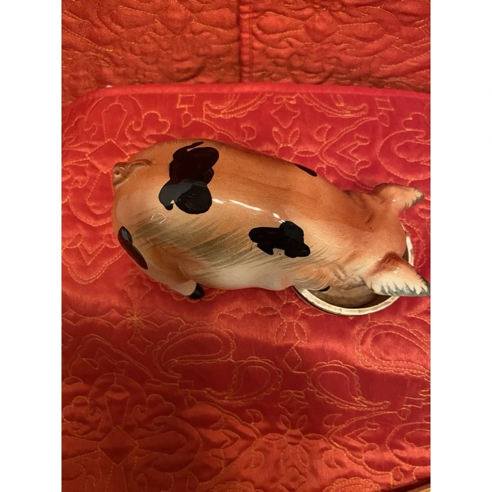 VTG‎ Hungry Hog Eating Figurine With Dish Chase JAPAN